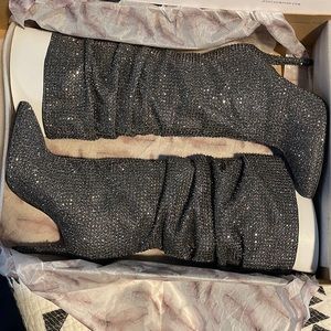 Never worn Jessica Simpson pewter glitter boots